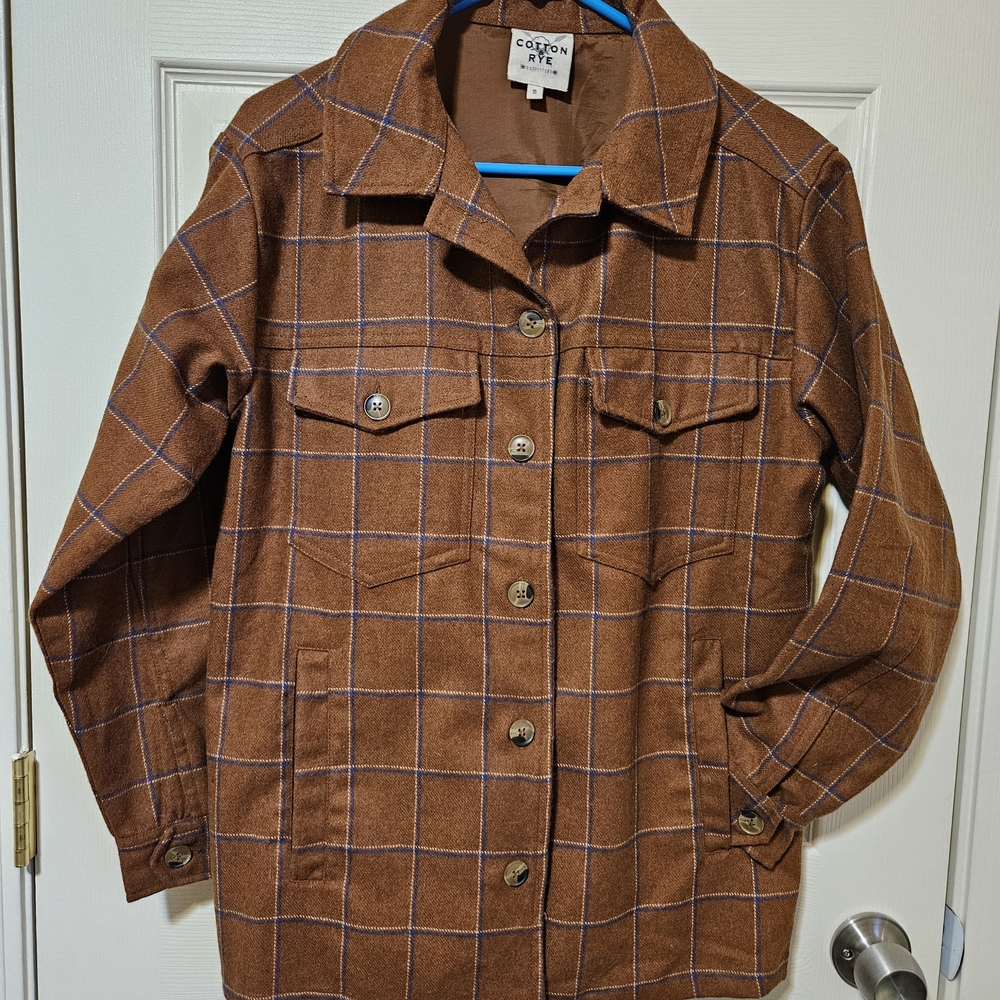 Cotton & Rye Wool Plaid Utility Jacket with Versatile Design